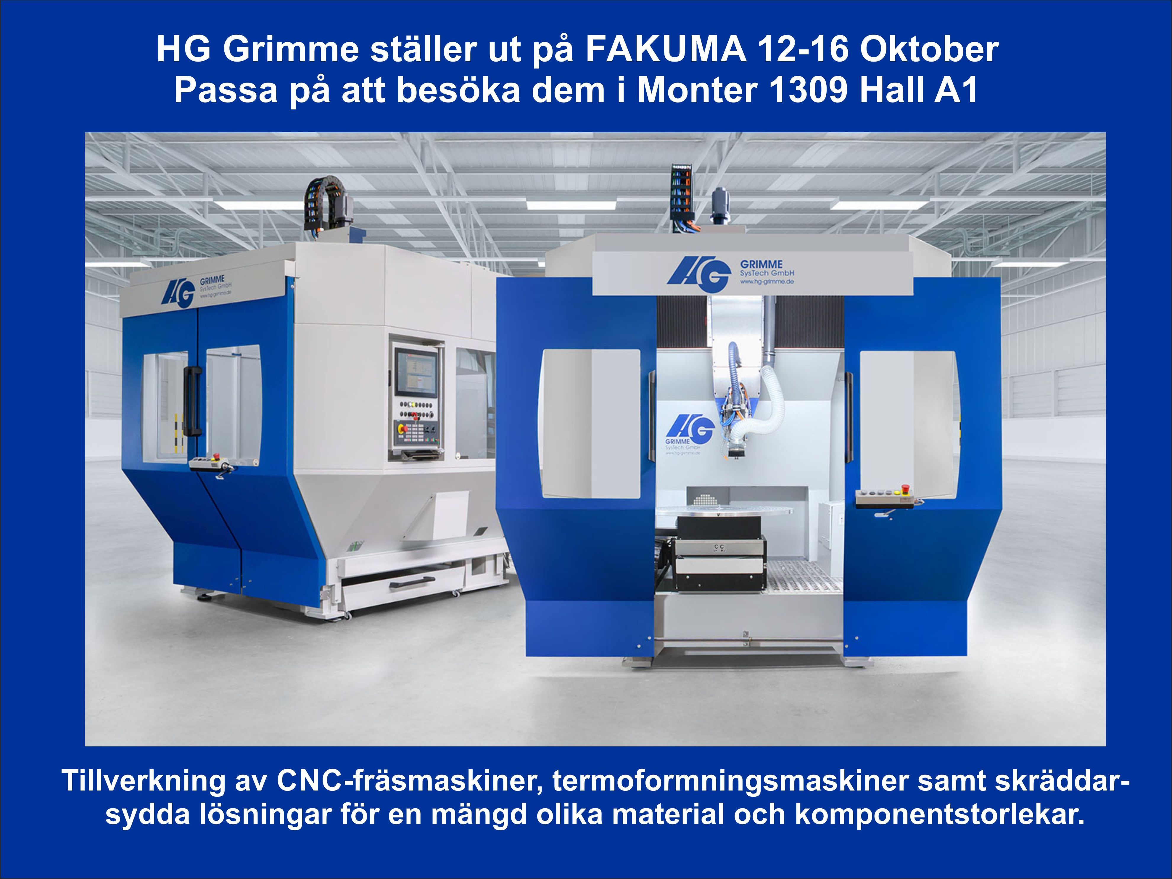 CNC maskiner från HG Grimme kan anpassas efter hela tillverkningsprocessen