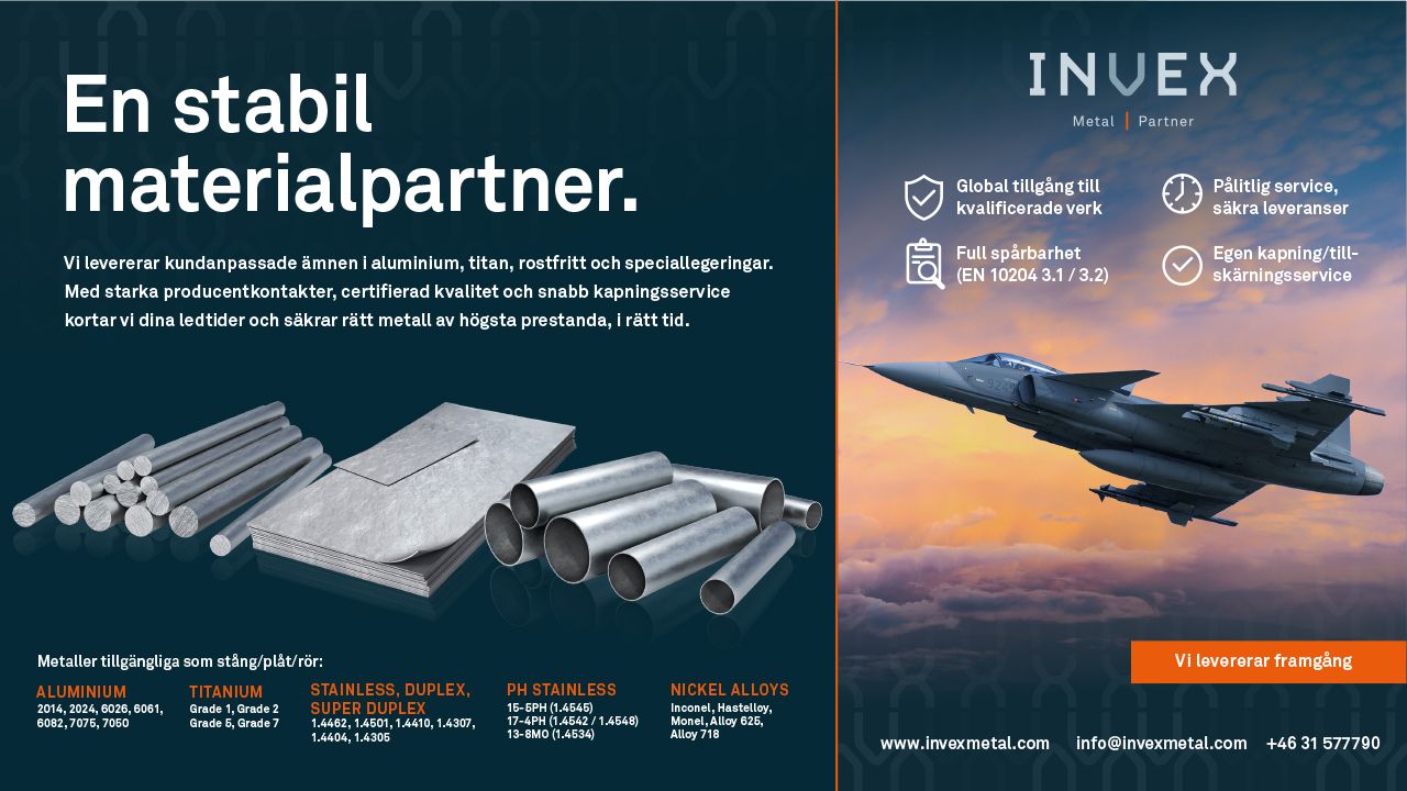 Invex Metal – partner för kvalificeradmetallförsörjning till försvarsindustrin