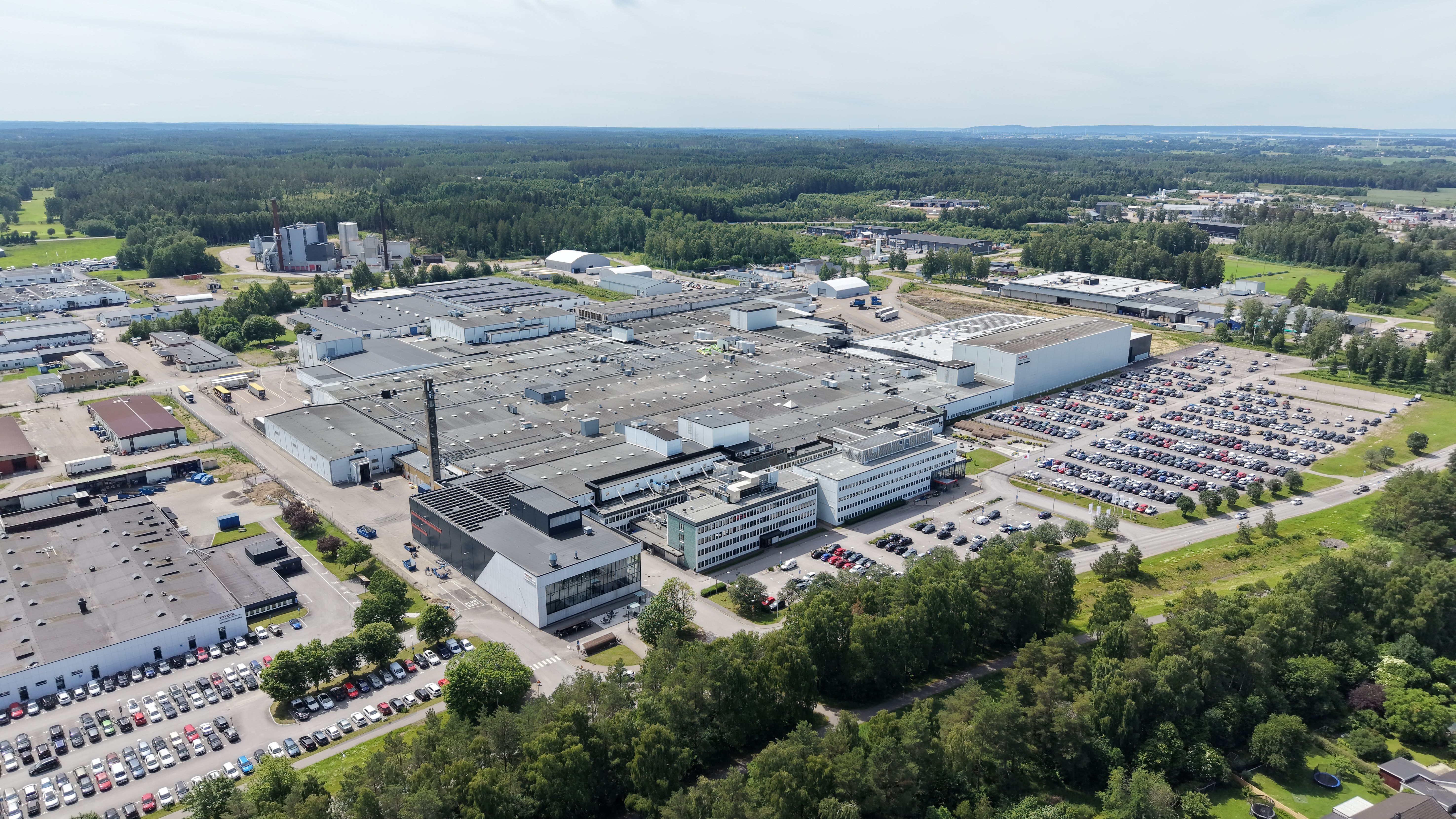 Toyota Material Handlings produktionsanläggning i Mjölby omfattar 123 000 kvadratmeter och är företagets största i Europa. Foto: Toyota Material Handling Europe