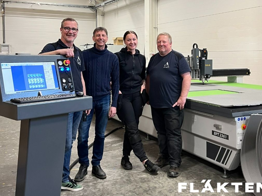Kimla CNC BPT skärbord installerat hos Fläkten Systems AB